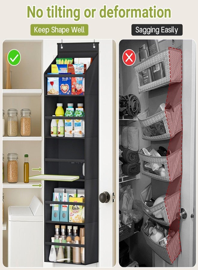 AOODA 2 Pack Over the Door Organizer, Large Capacity Closet Door Hanging Organizer, Clear Deep Pockets Baby Storage for Nursery, Bathroom, Bedroom, Pantry, Diapers (Black) - Image 3